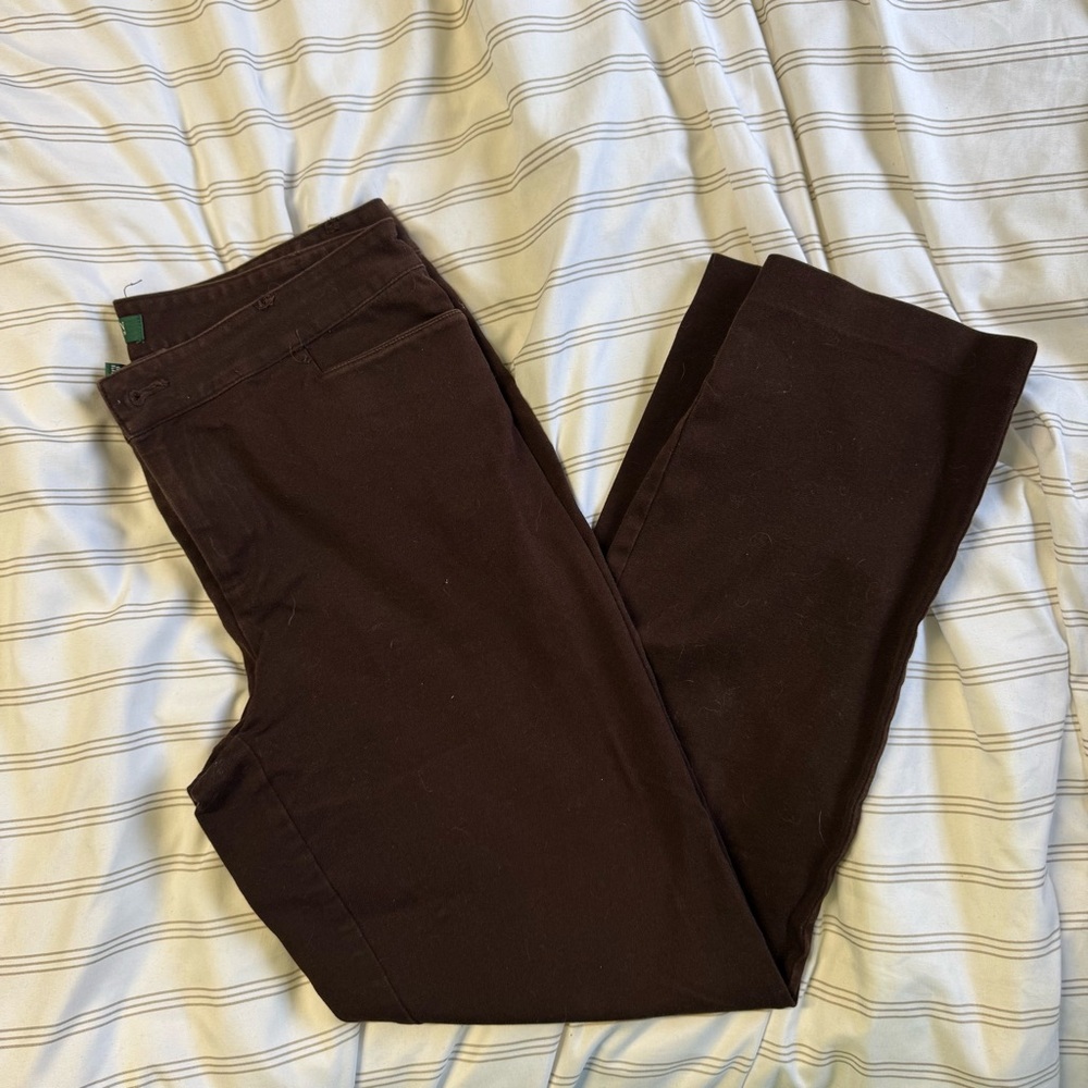 Vintage Lauren Ralph Lauren High Rise Wide-Leg Brown Trousers